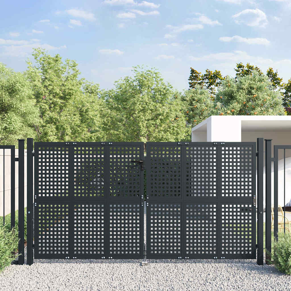 Hageport antrasitt 300x125 cm stål vidaXL