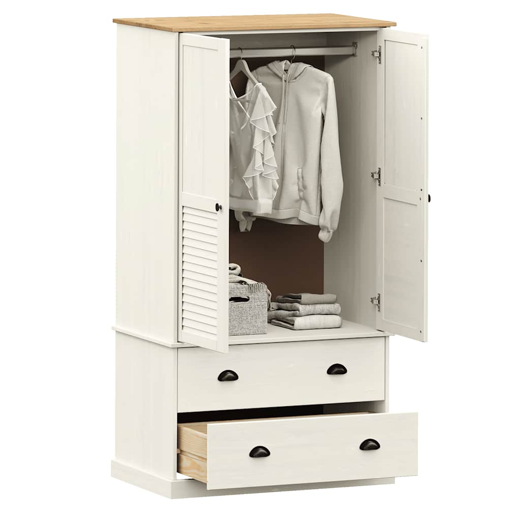Garderobe VIGO hvit 90x55x170 cm heltre furu