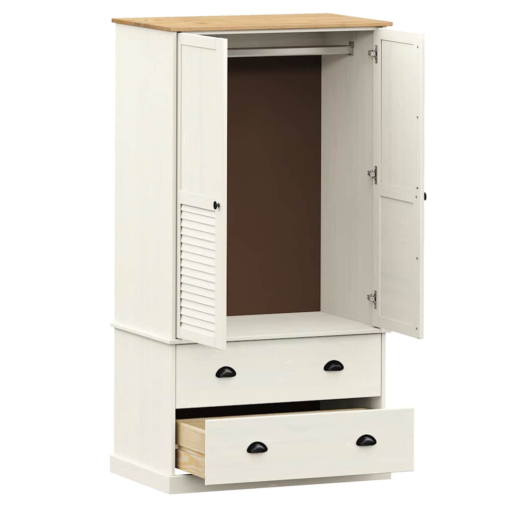 Garderobe VIGO hvit 90x55x170 cm heltre furu