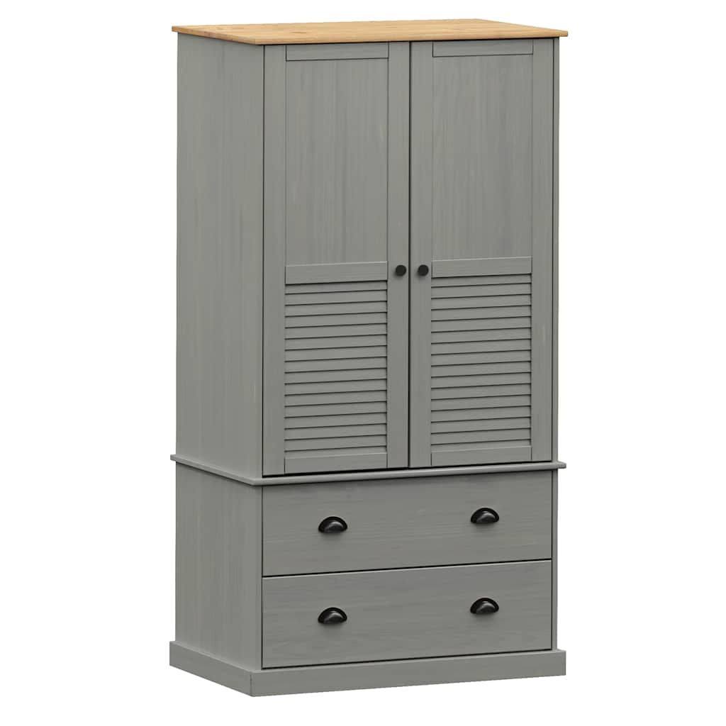 Garderobe VIGO grå 90x55x170 cm heltre furu