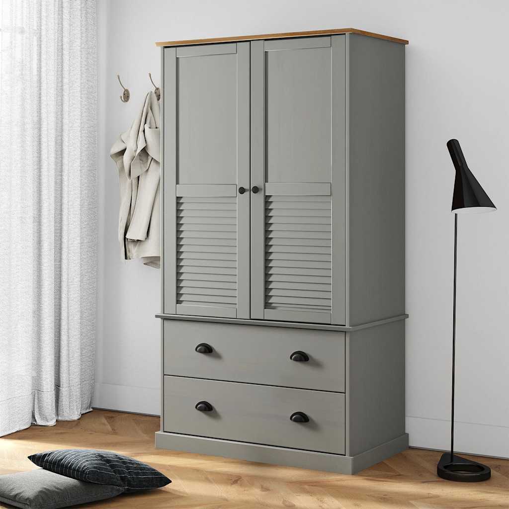 Garderobe VIGO grå 90x55x170 cm heltre furu