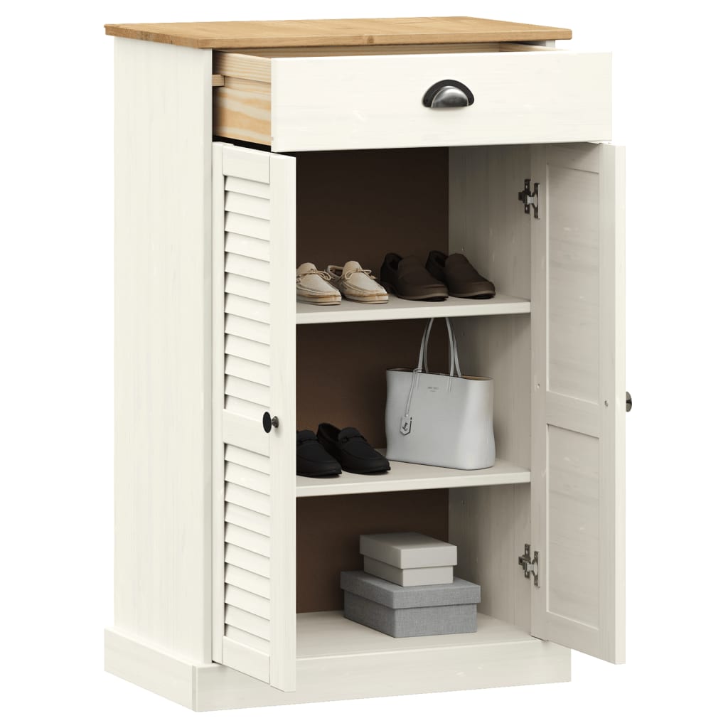 Skoskap VIGO hvit 60x35x96 cm heltre furu