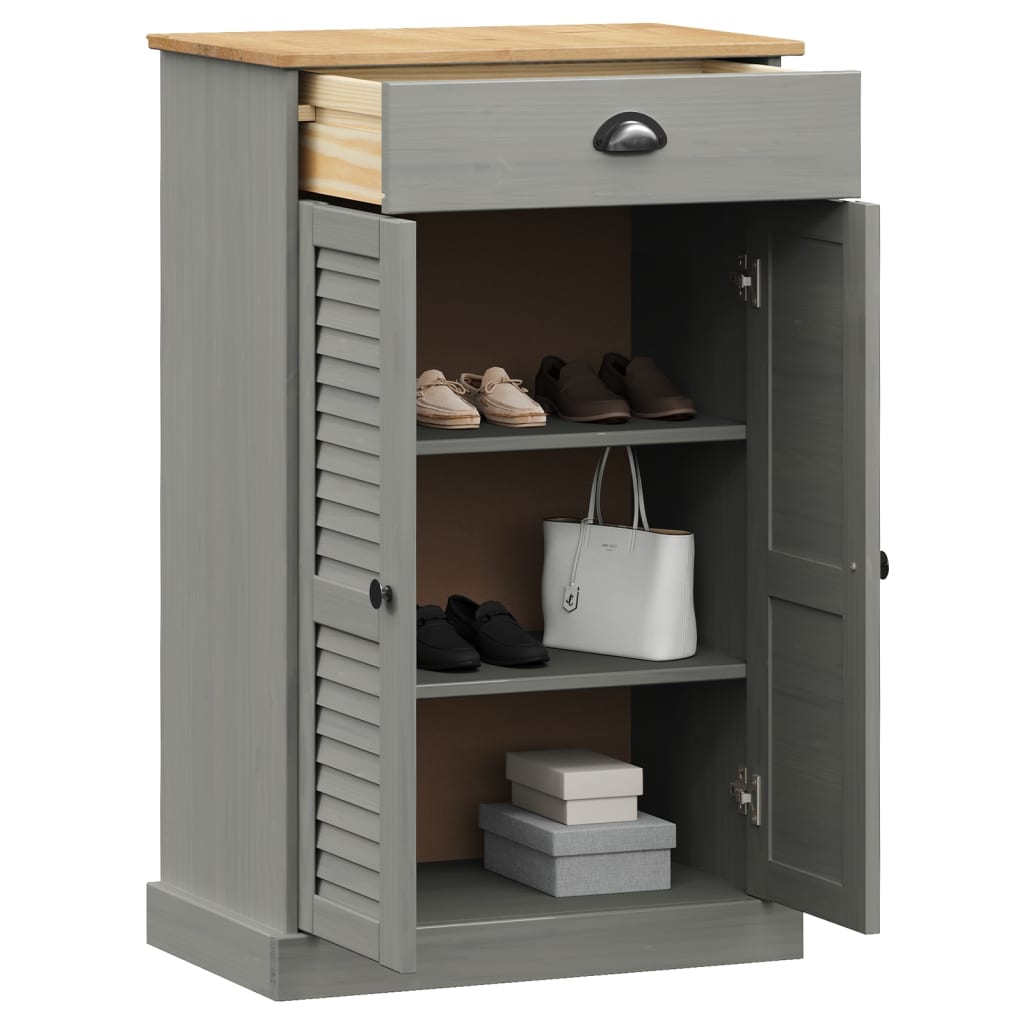 Skoskap VIGO grå 60x35x96 cm heltre furu