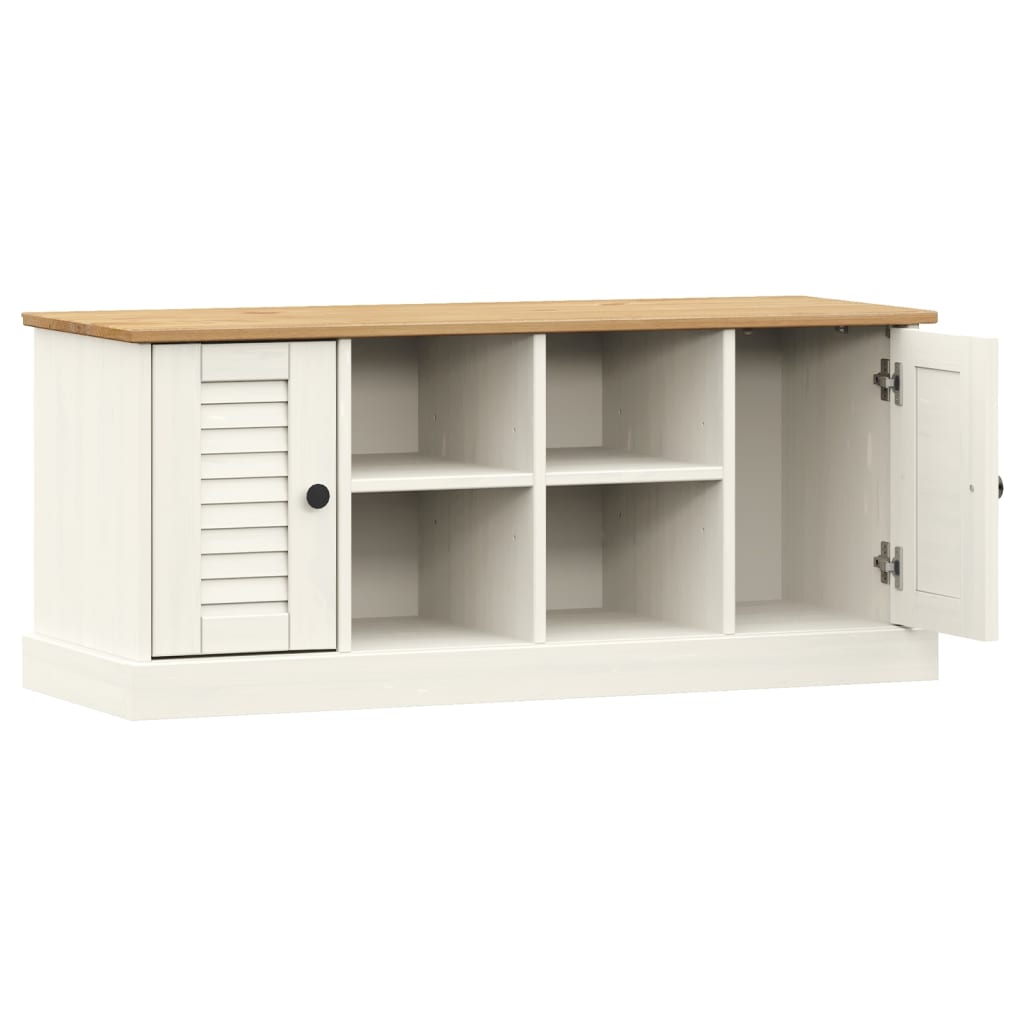 Skobenk VIGO hvit 106x35x45 cm heltre furu