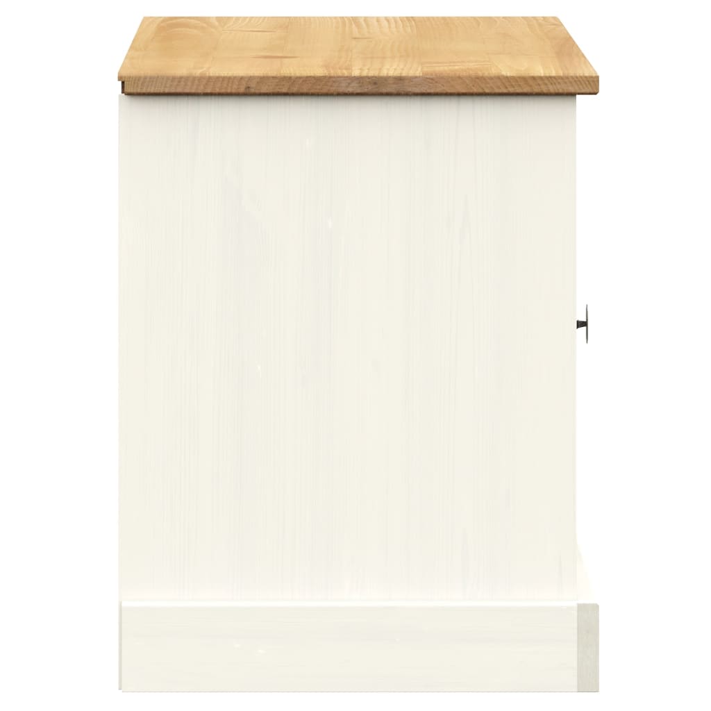 Skobenk VIGO hvit 106x35x45 cm heltre furu