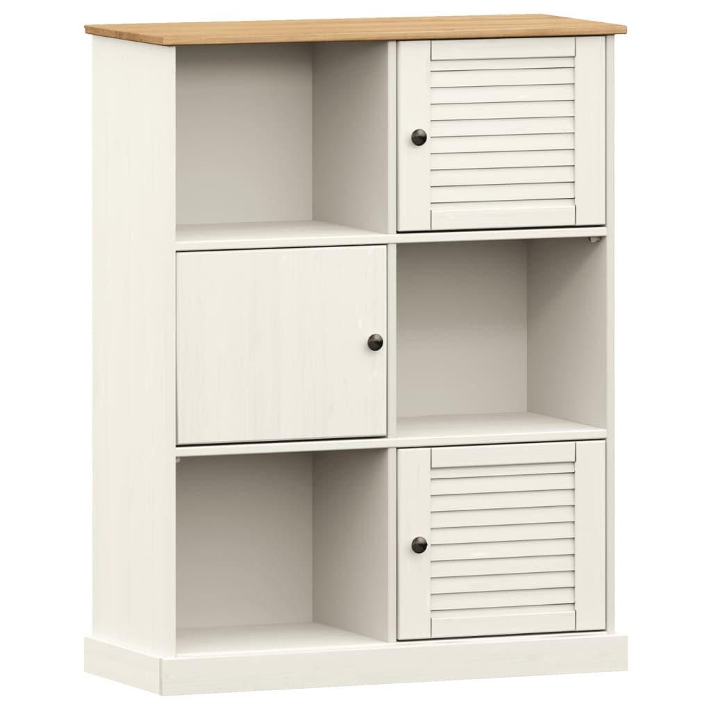 Bokhylle VIGO hvit 90x35x114,5 cm heltre furu vidaXL