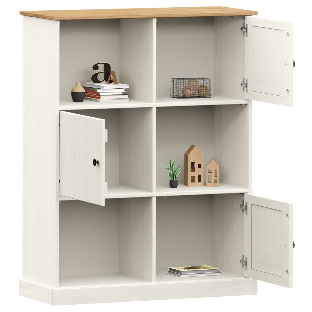 Bokhylle VIGO hvit 90x35x114,5 cm heltre furu vidaXL