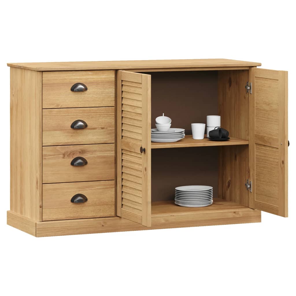Skjenk med skuffer VIGO 113x40x75 cm heltre furu vidaXL