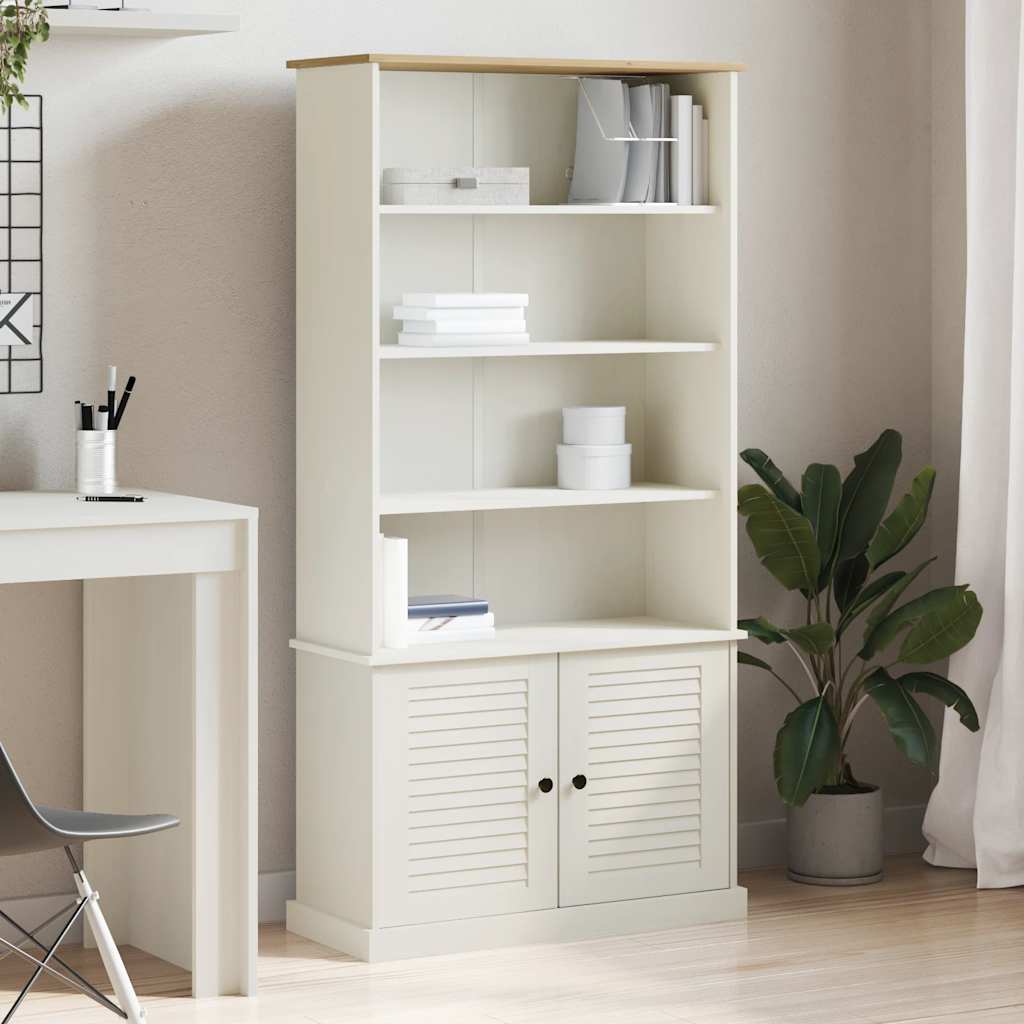Bokhylle VIGO hvit 85x35x170 cm heltre furu