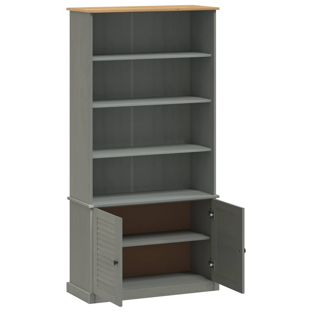 Bokhylle VIGO grå 85x35x170 cm heltre furu