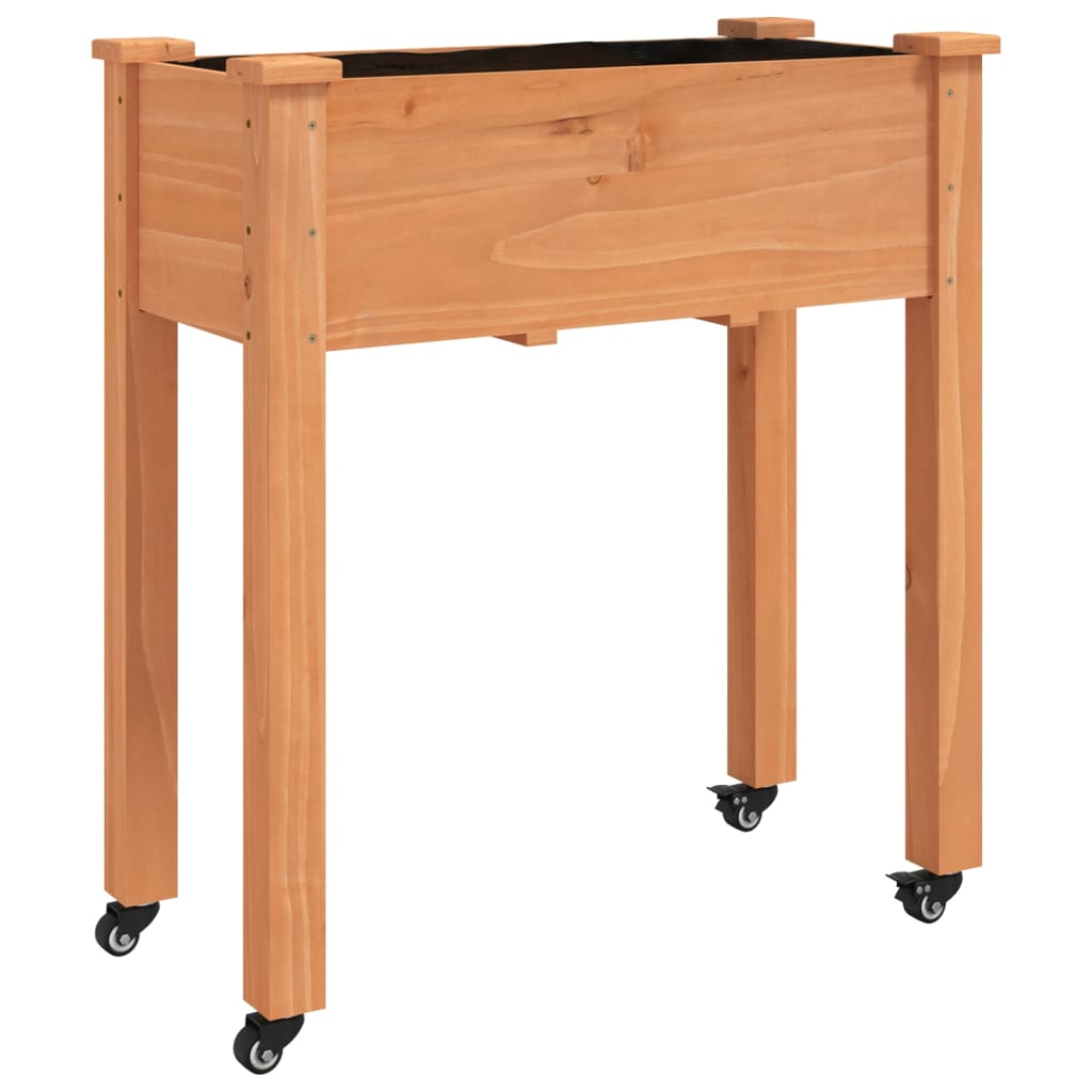 Plantekasse med foring brun 71x37x80 cm heltre gran