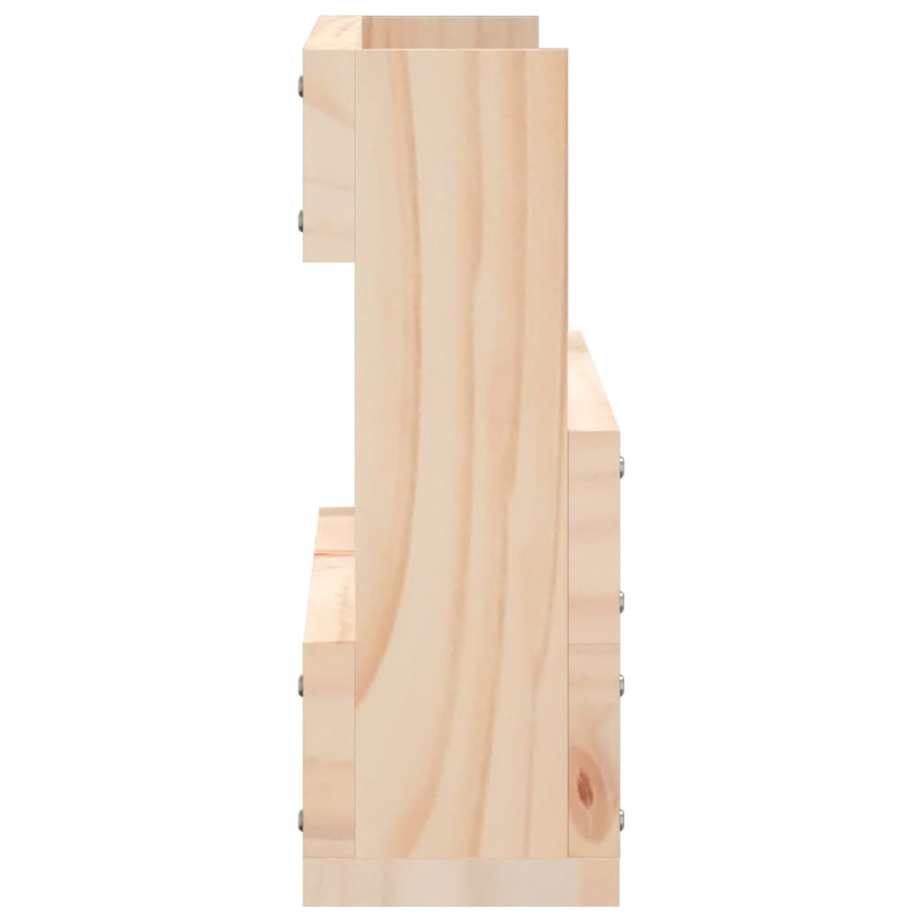 Veggmonterte skohyller 2 stk 59x9x23 cm heltre furu