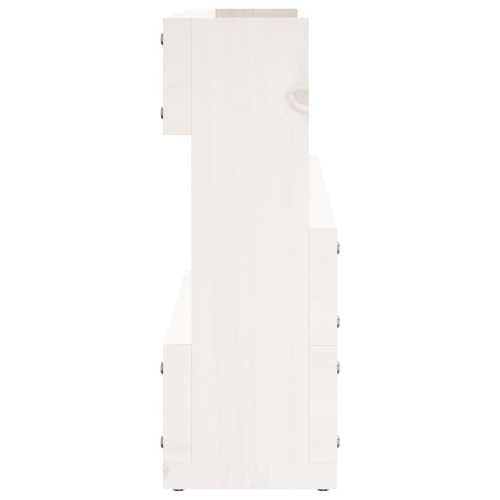 Veggmonterte skohyller 2 stk hvit 110 x 9 x 23 cm heltre furu