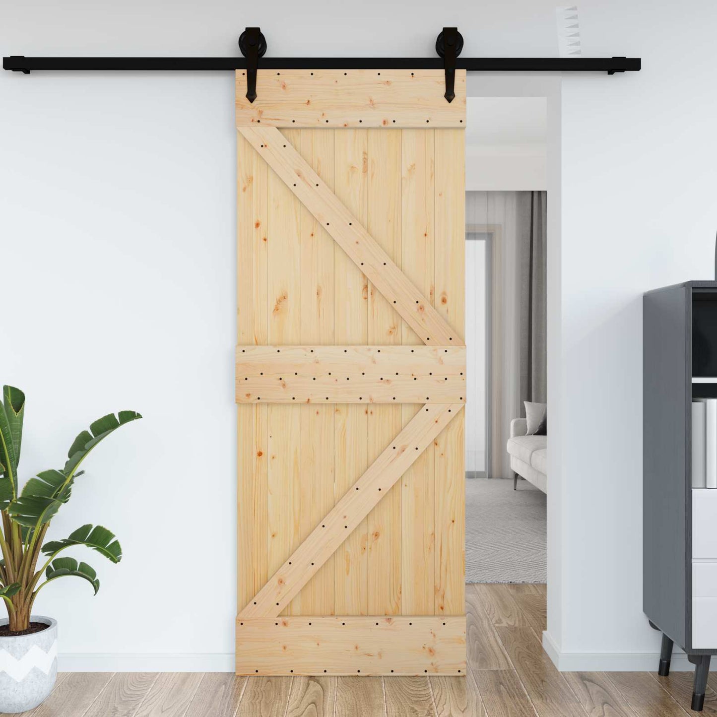Dør NARVIK Naturlig 70 x 210 cm Massiv Furu Tre