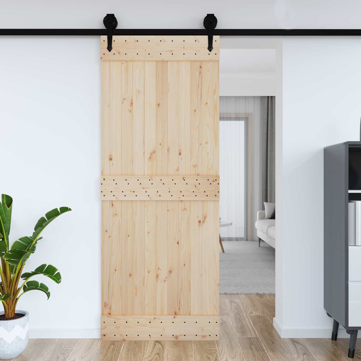 Dør NARVIK Naturlig 90 x 210 cm Massiv Furu Tre