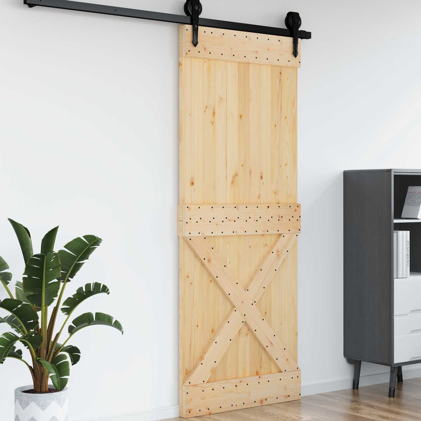 Dør NARVIK Naturlig 90 x 210 cm Massiv Furu Tre