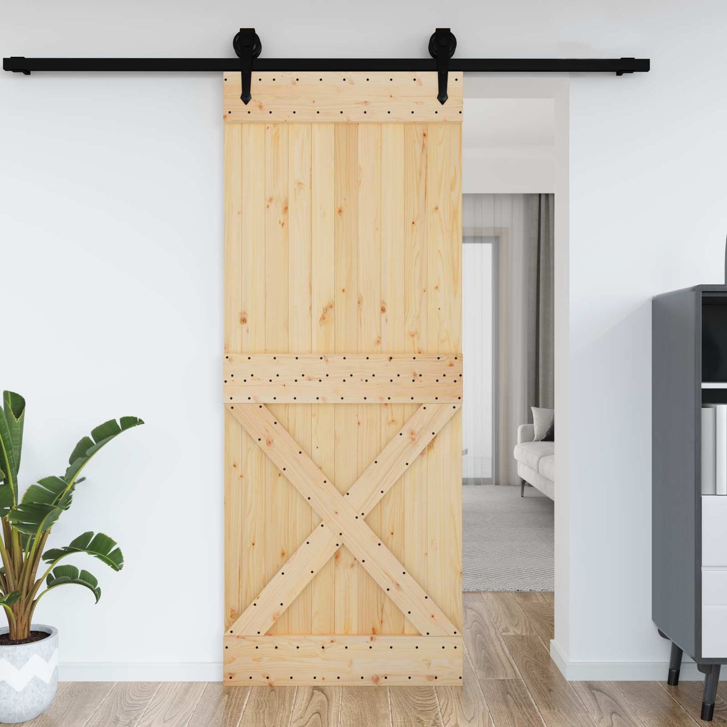 Dør NARVIK Naturlig 90 x 210 cm Massiv Furu Tre