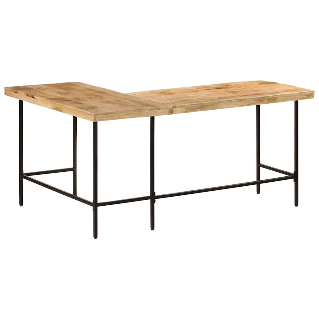 Skrivebord 165x110x77 cm heltre mango og jern