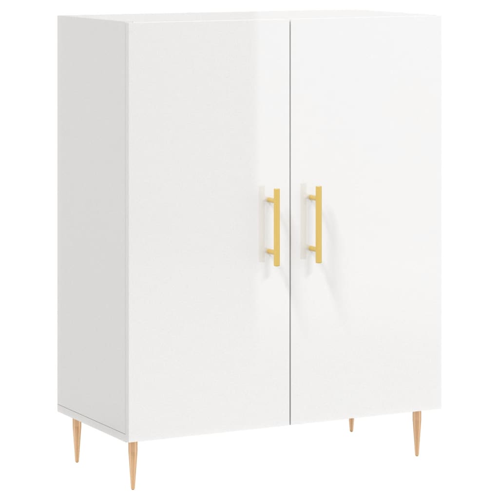 Skjenk høyglans hvit 69,5x34x90 cm konstruert tre