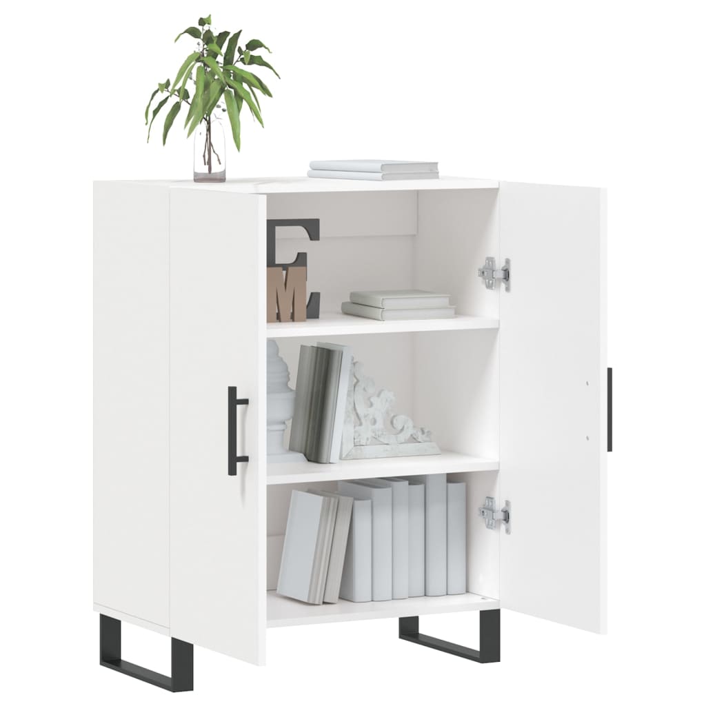 Skjenk hvit 69,5x34x90 cm konstruert tre
