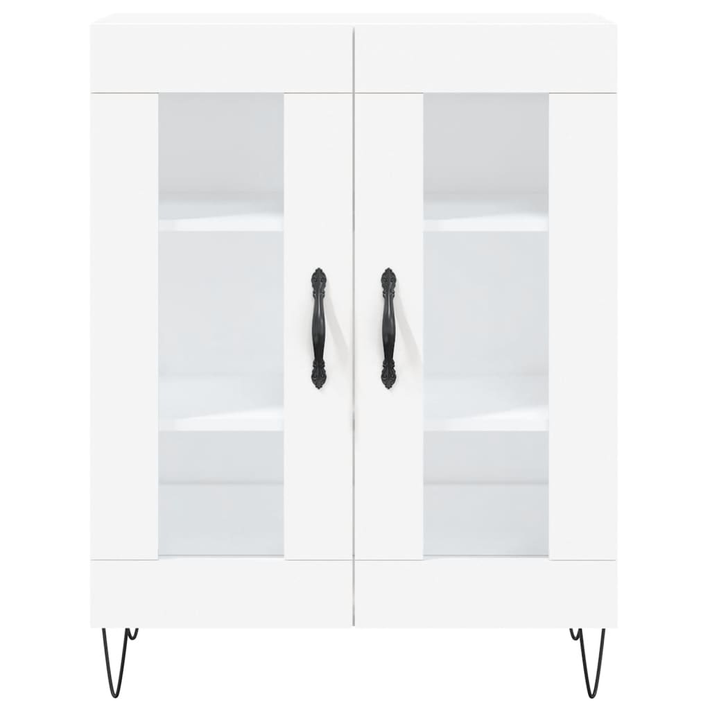 Skjenk hvit 69,5x34x90 cm konstruert tre