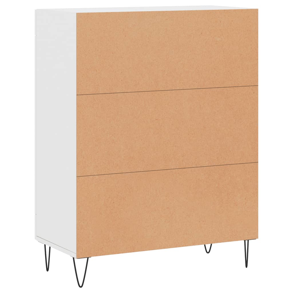 Skjenk hvit 69,5x34x90 cm konstruert tre
