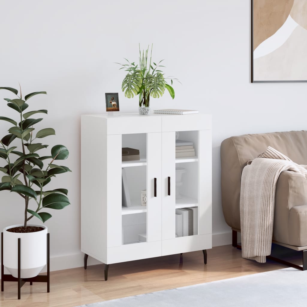 Skjenk hvit 69,5x34x90 cm konstruert tre