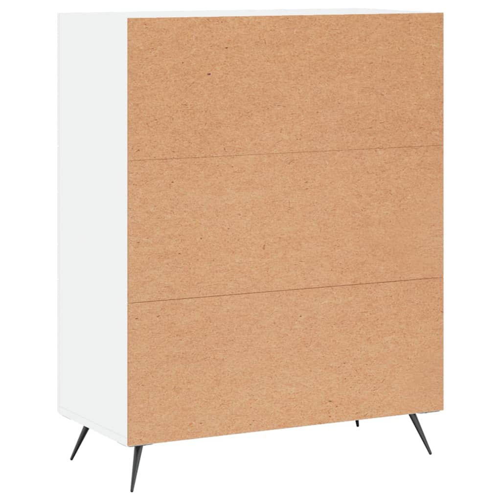 Kommode hvit 69,5x34x90 cm konstruert tre