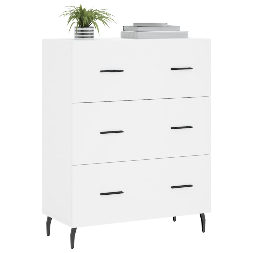 Skjenk hvit 69,5x34x90 cm konstruert tre