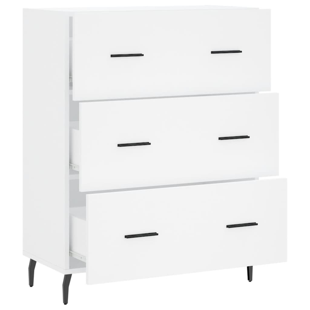 Skjenk hvit 69,5x34x90 cm konstruert tre