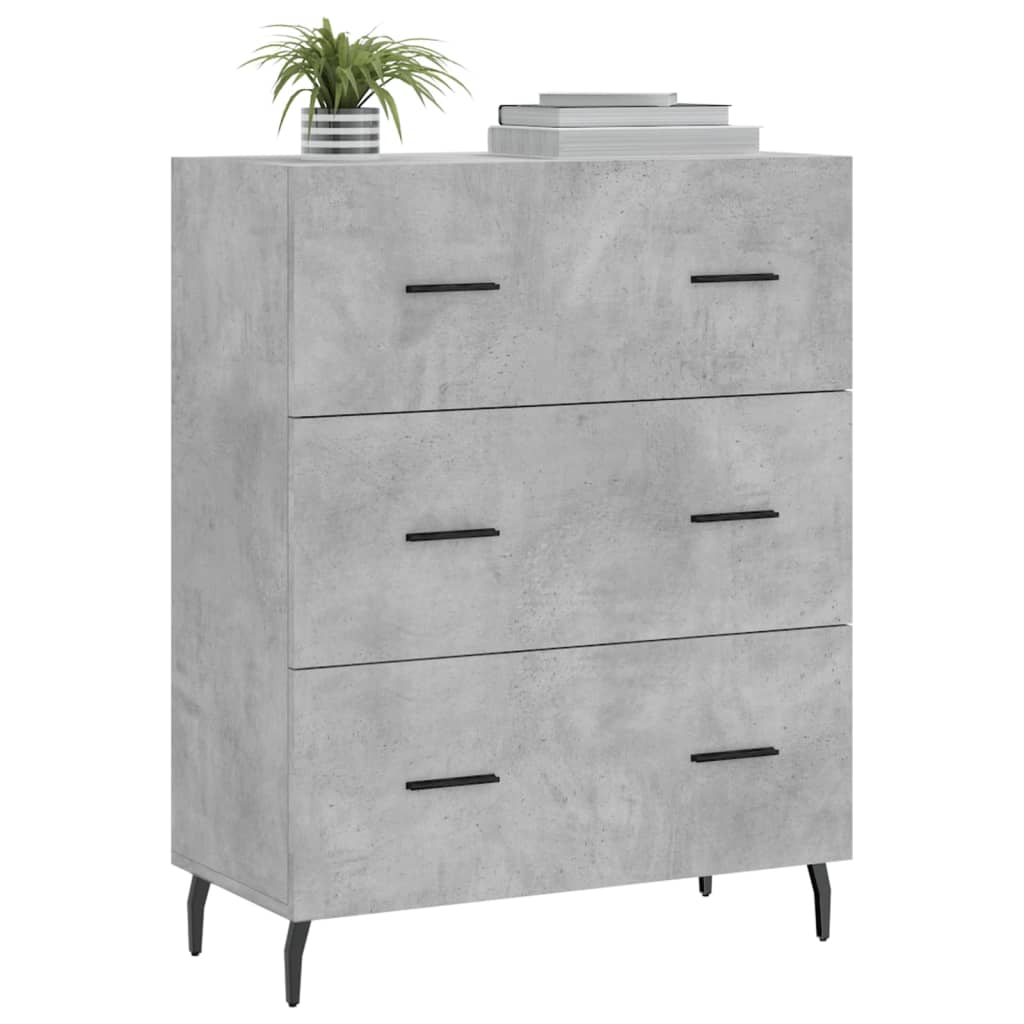 Skjenk betonggrå 69,5x34x90 cm konstruert tre vidaXL