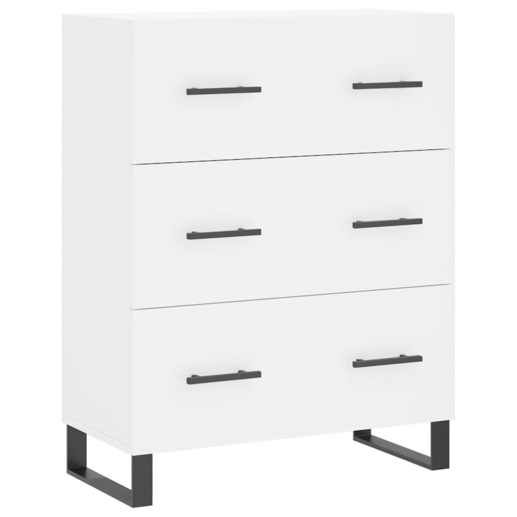 Skjenk hvit 69,5x34x90 cm konstruert tre