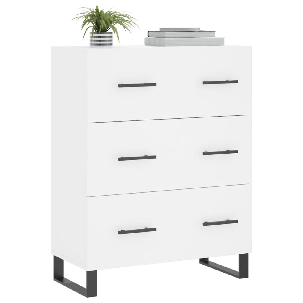 Skjenk hvit 69,5x34x90 cm konstruert tre