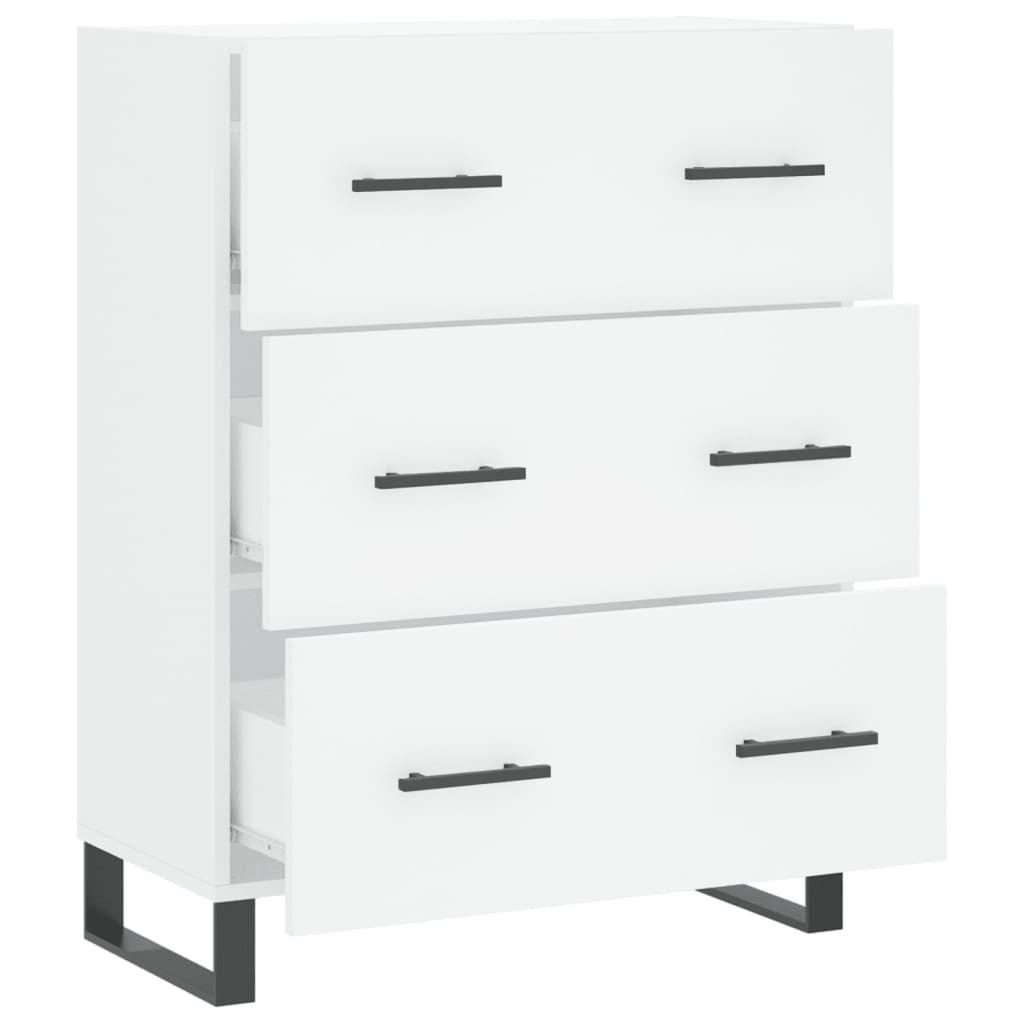 Skjenk hvit 69,5x34x90 cm konstruert tre