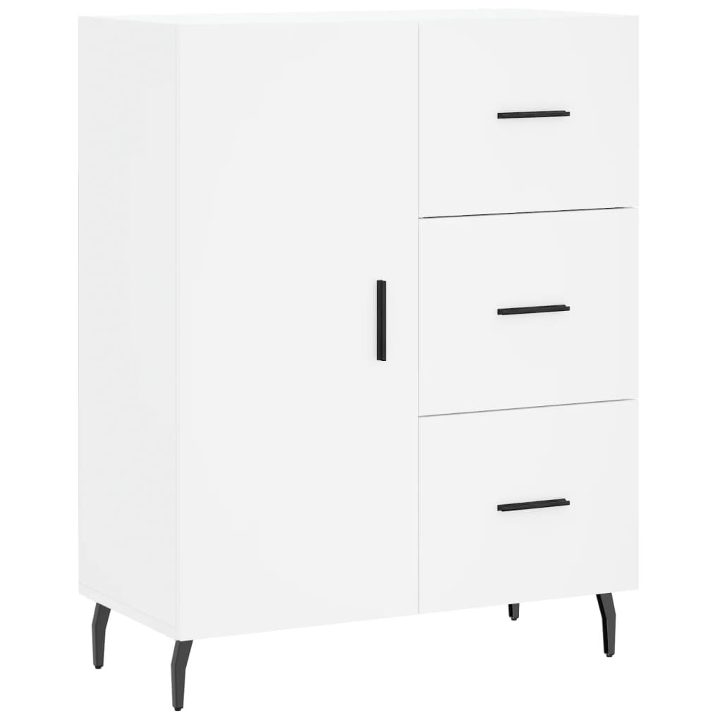 Skjenk hvit 69,5x34x90 cm konstruert tre