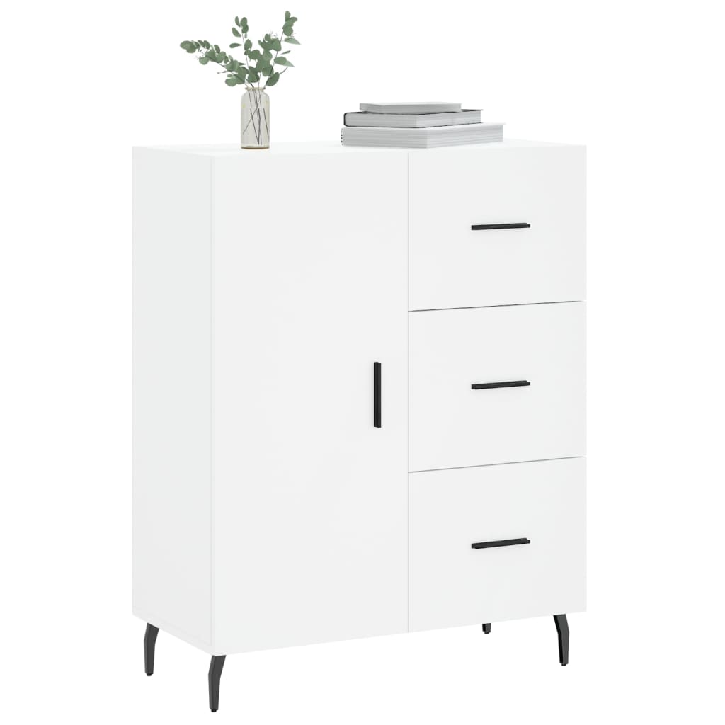Skjenk hvit 69,5x34x90 cm konstruert tre