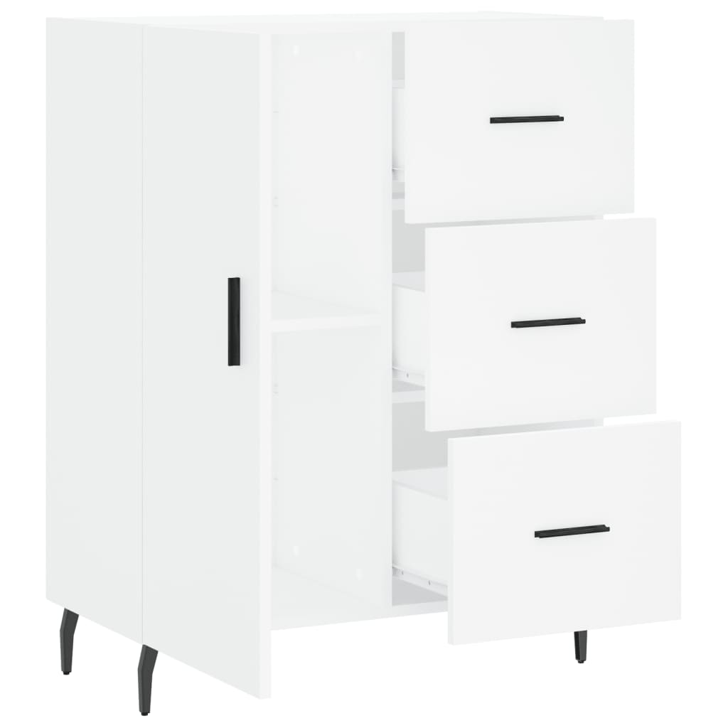 Skjenk hvit 69,5x34x90 cm konstruert tre