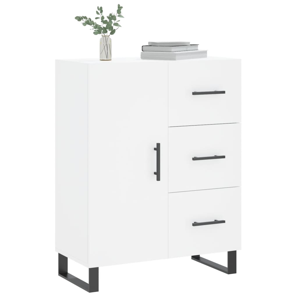 Skjenk hvit 69,5x34x90 cm konstruert tre
