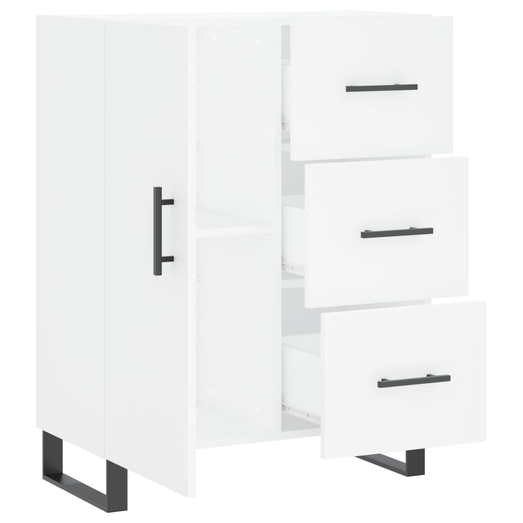 Skjenk hvit 69,5x34x90 cm konstruert tre