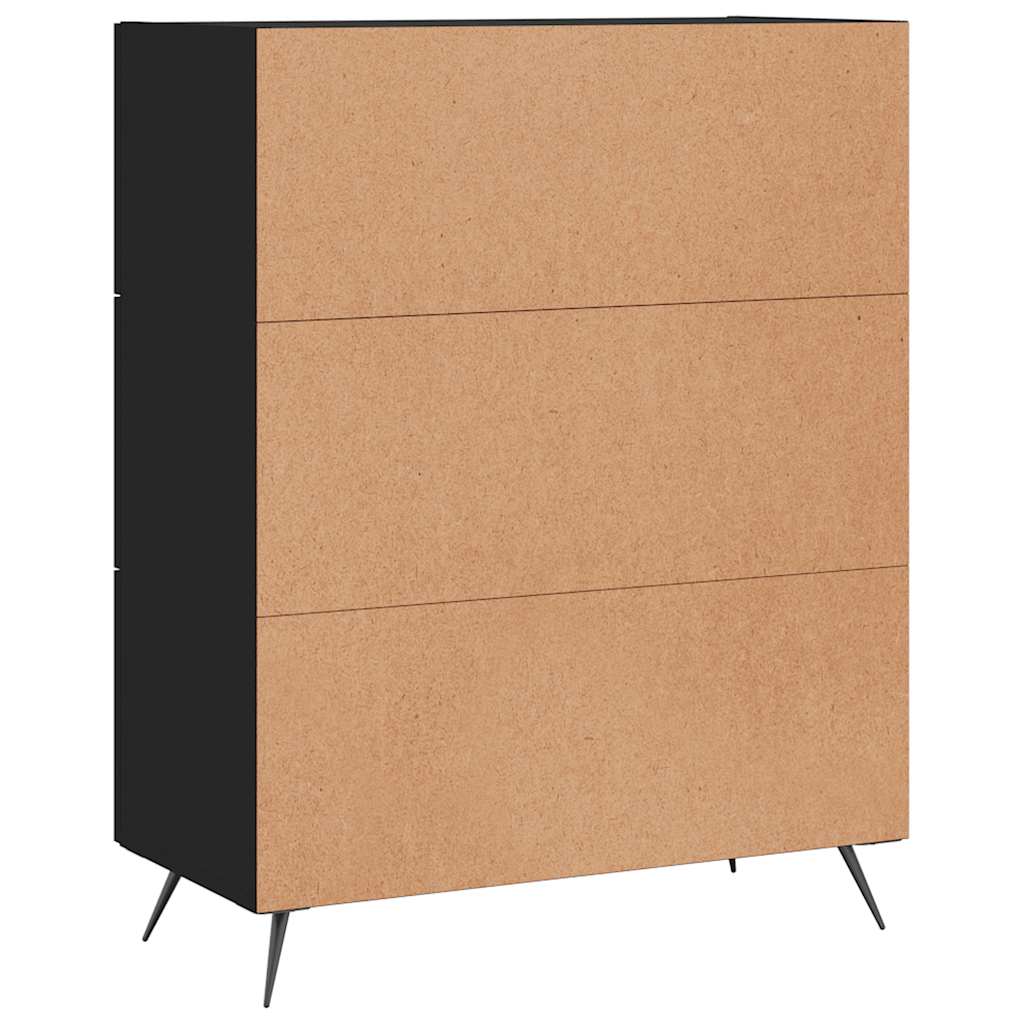 Skjenk svart 69,5x34x90 cm konstruert tre