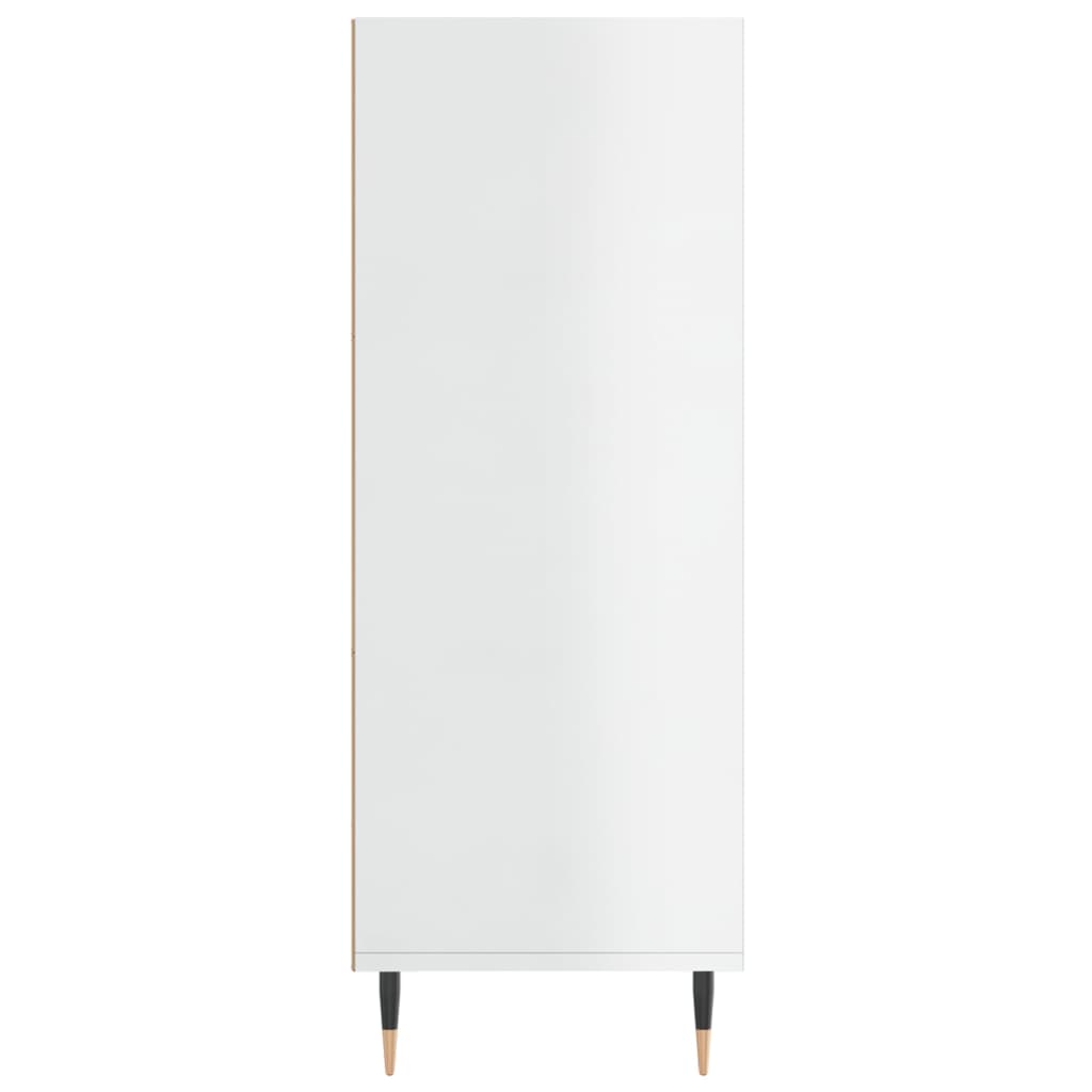 Bokhylle høyglans hvit 69,5x32,5x90 cm konstruert tre