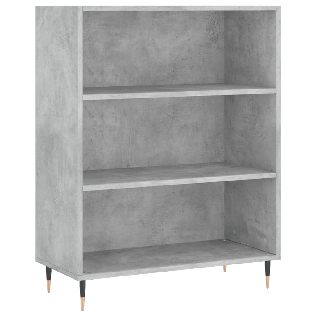 Bokhylle betonggrå 69,5x32,5x90 cm konstruert tre