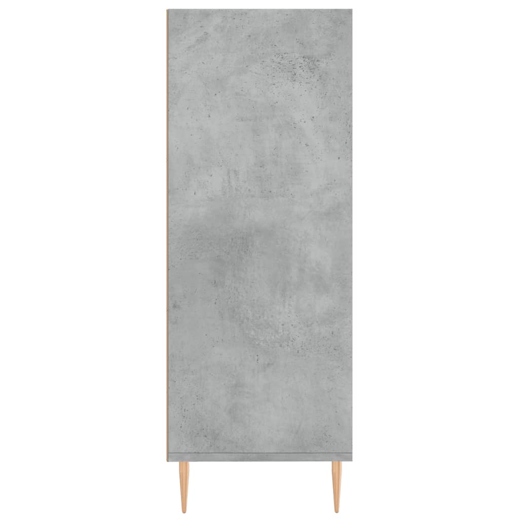 Bokhylle betonggrå 69,5x32,5x90 cm konstruert tre
