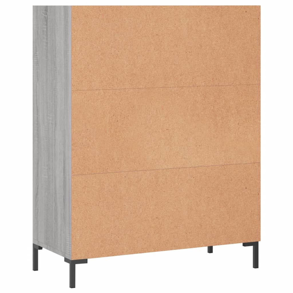 Bokhylle grå sonoma 69,5x32,5x90 cm konstruert tre