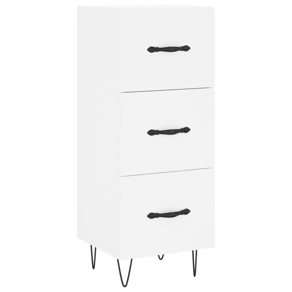 Skjenk hvit 34,5x34x90 cm konstruert tre