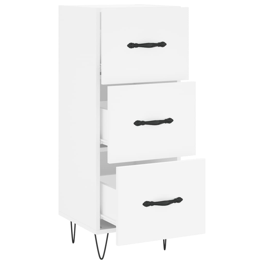 Skjenk hvit 34,5x34x90 cm konstruert tre