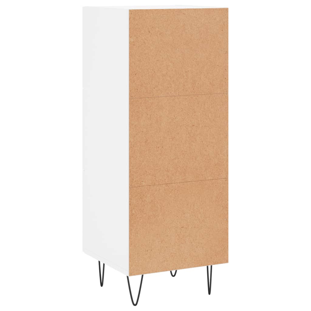 Skjenk hvit 34,5x34x90 cm konstruert tre
