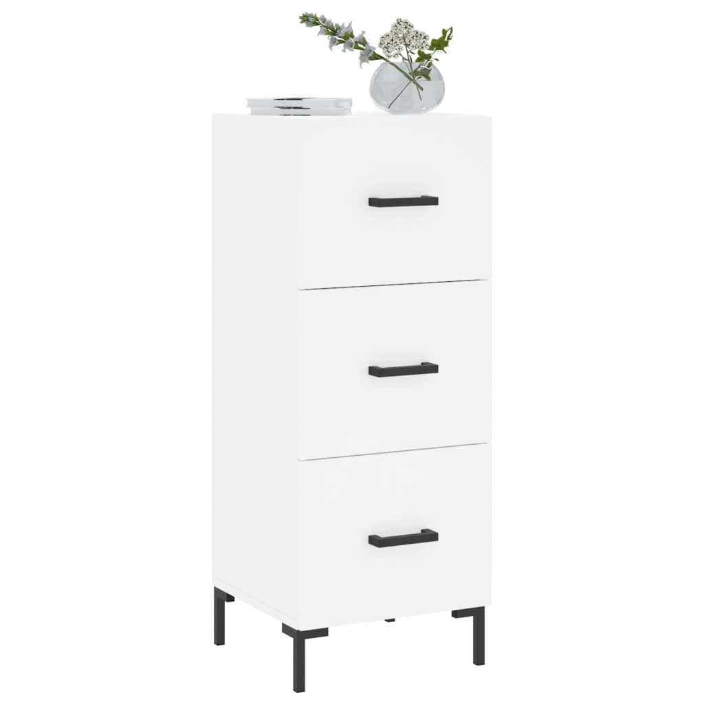 Skjenk hvit 34,5x34x90 cm konstruert tre