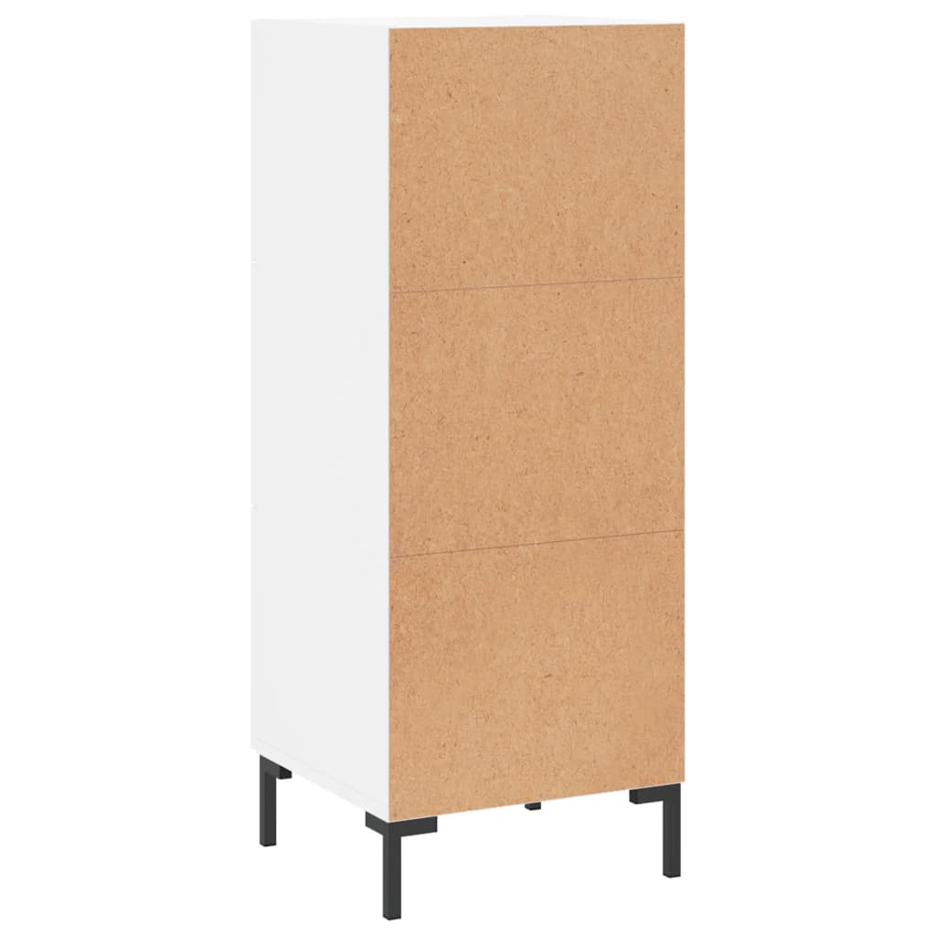 Skjenk hvit 34,5x34x90 cm konstruert tre