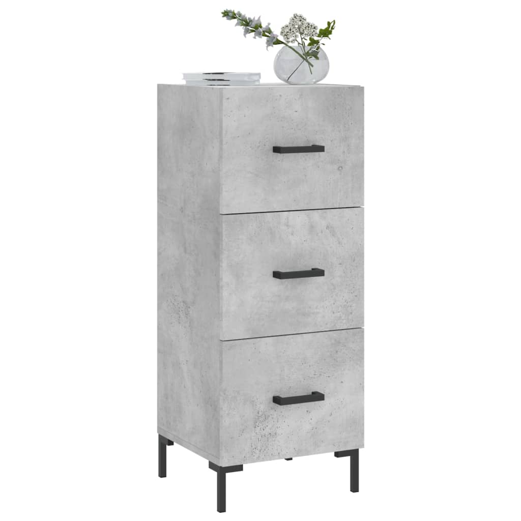 Skjenk betonggrå 34,5x34x90 cm konstruert tre vidaXL